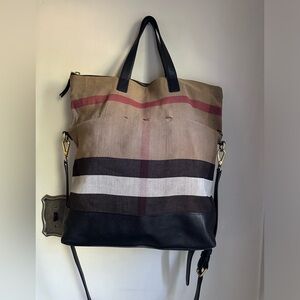 Burberry Check Canvas Bucket Bag